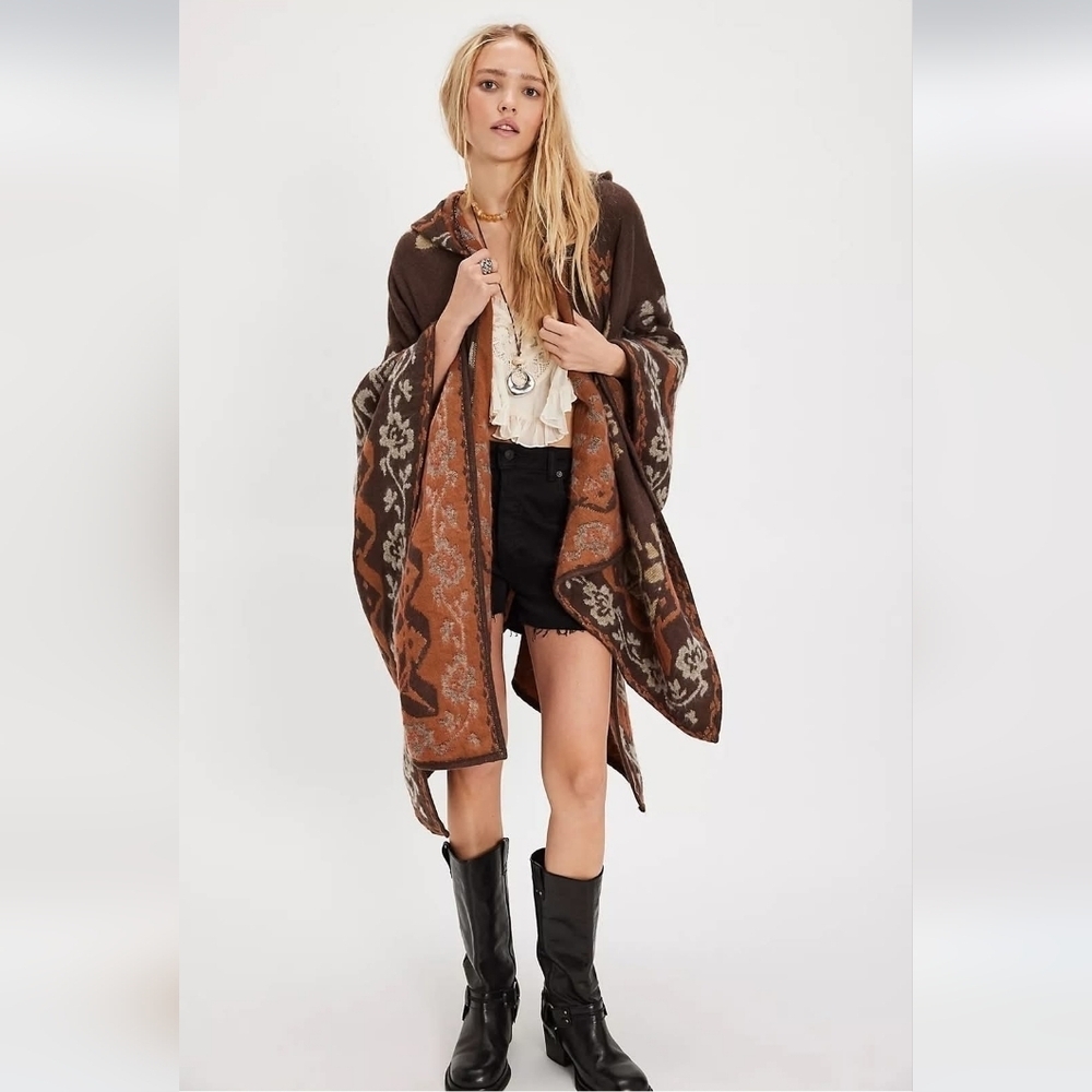 Free People NWTs Printed Hooded Duster